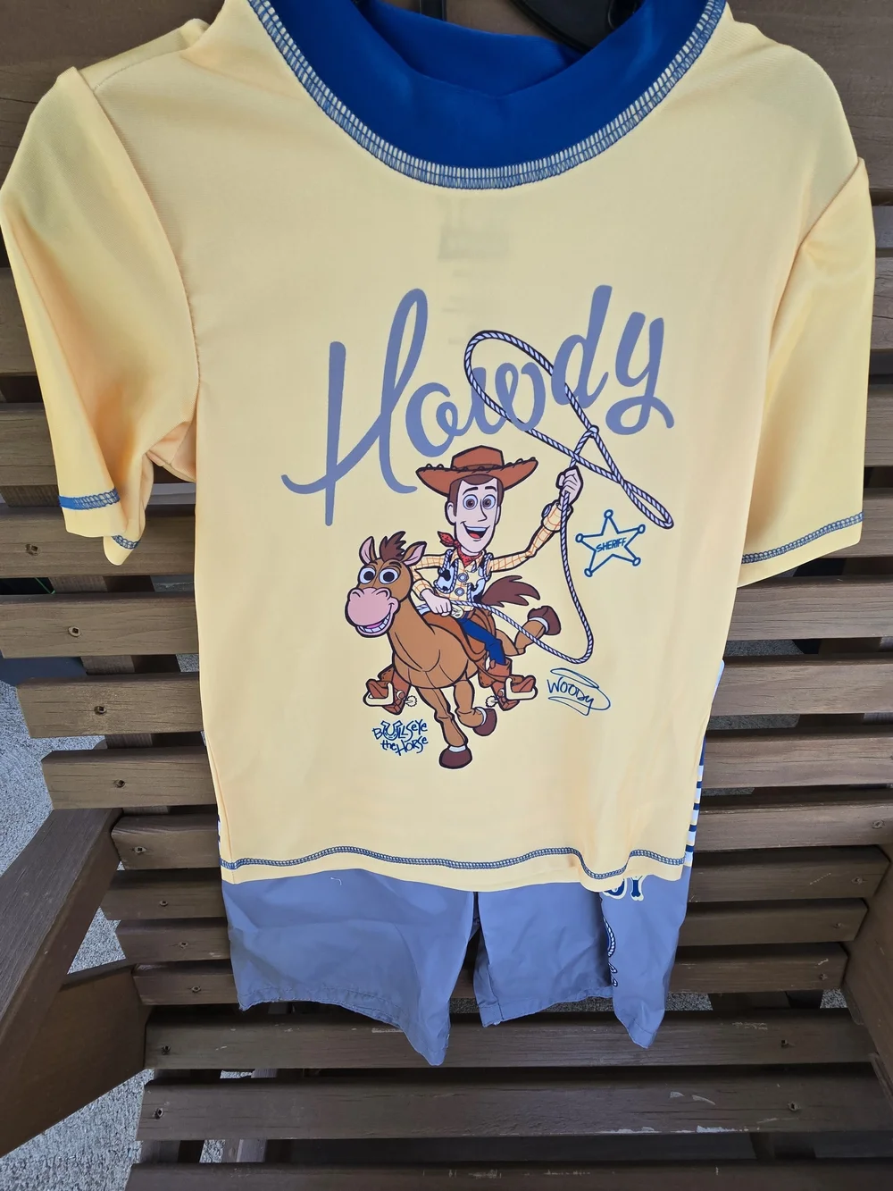 Disney Toy Story Boys 2pc Swimsuit Trunks UPF 50+ WOODY size 3t